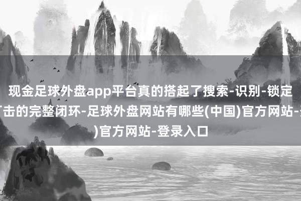 现金足球外盘app平台真的搭起了搜索-识别-锁定-追踪-打击的完整闭环-足球外盘网站有哪些(中国)官方网站-登录入口